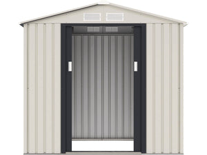 Casetta da giardino in metallo "Nebraska" - 4,07 m² - Beige/Grigio antracite