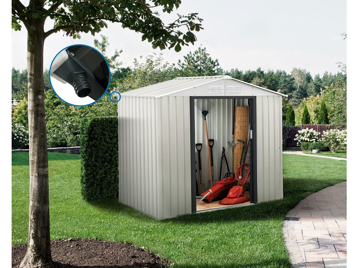 Casetta da giardino in metallo Nebraska - 4,07 m² con grondaia