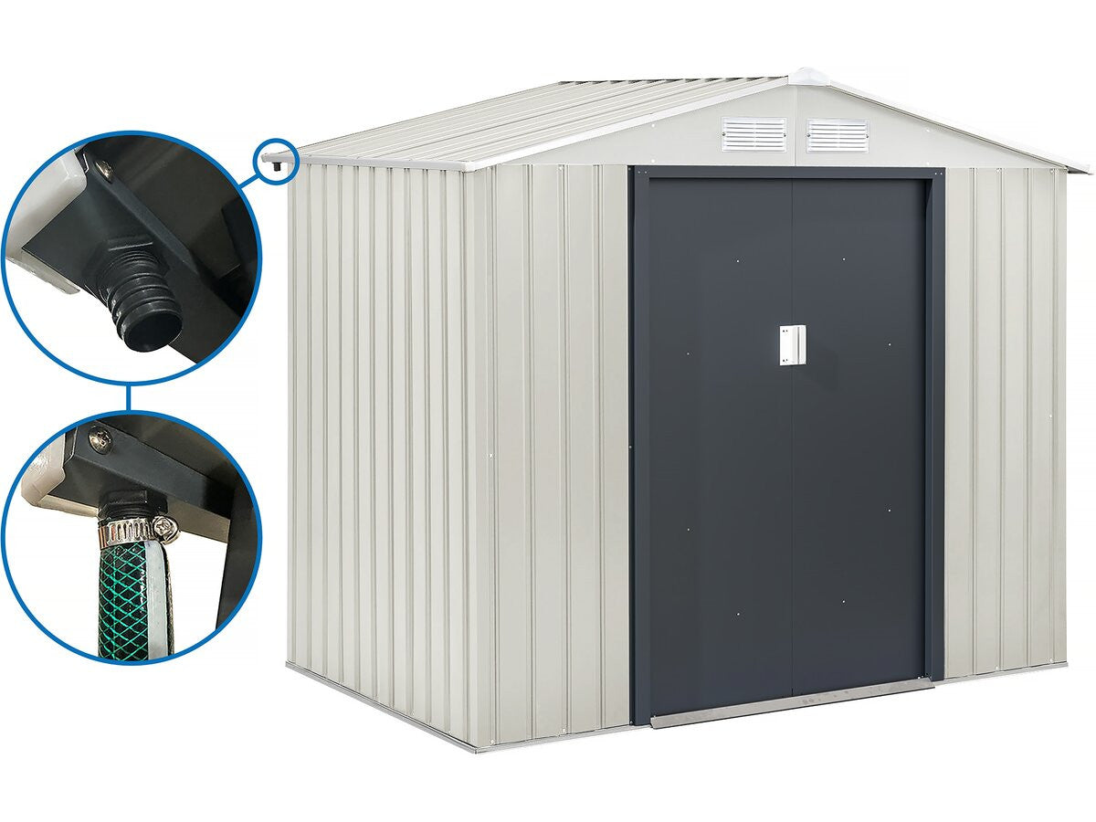 Casetta da giardino in metallo Nebraska - 4,07 m² con grondaia