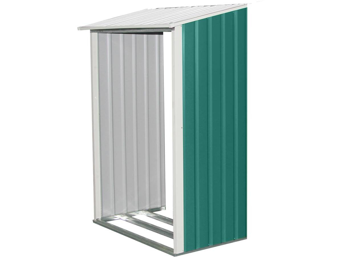 Capanno da giardino in metallo "Rosas" 2,71 m² con riparo legna