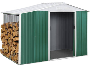 Capanno da giardino in metallo "Rosas" 2,71 m² con riparo legna