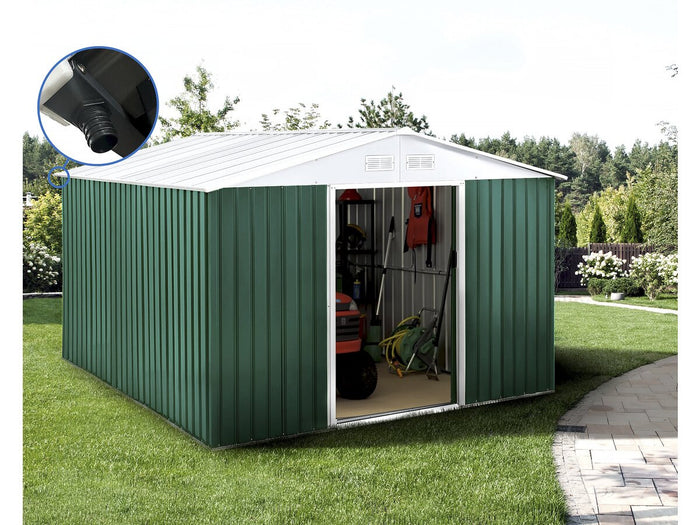 Capanno da giardino in metallo - "Rosas " - 10,85 m² con grondaia