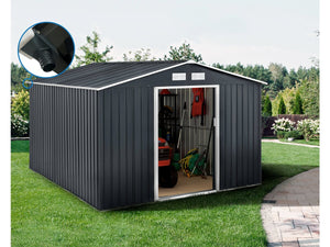 Capanno da giardino in metallo - "Vegas" da 12,98 m² con grondaia