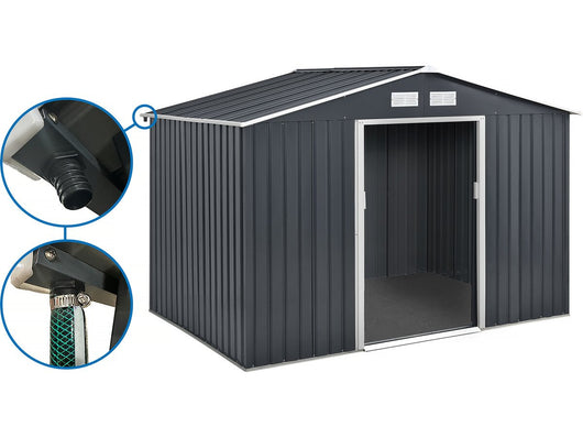 Capanno da giardino in metallo - "Vegas" - 7,06 m² con grondaia