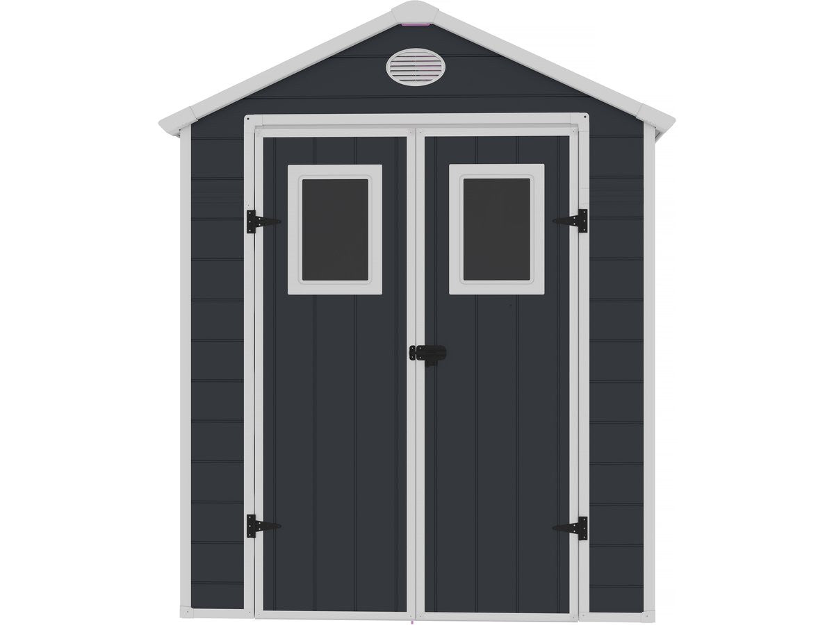 Casetta da giardino in resina "Texas" - 5,23 m² - Kit di ancoraggio incluso - Antracite