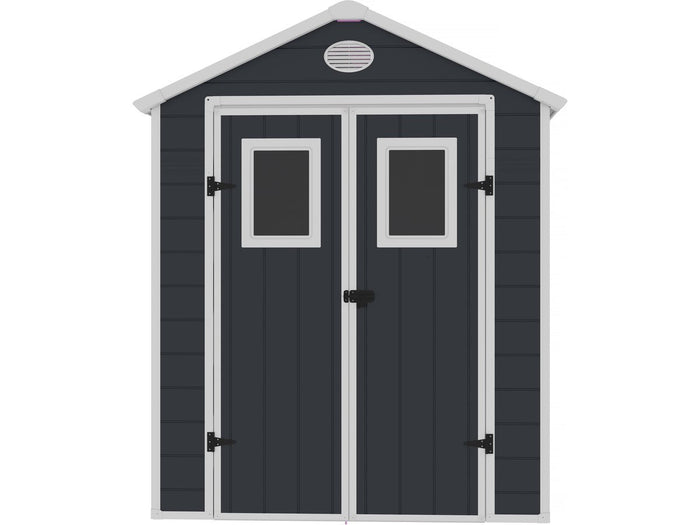 Casetta da giardino in resina "Texas" - 5,23 m² - Kit di ancoraggio incluso - Antracite