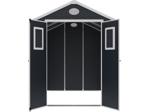 Casetta da giardino in resina "Texas" - 5,23 m² - Kit di ancoraggio incluso - Antracite