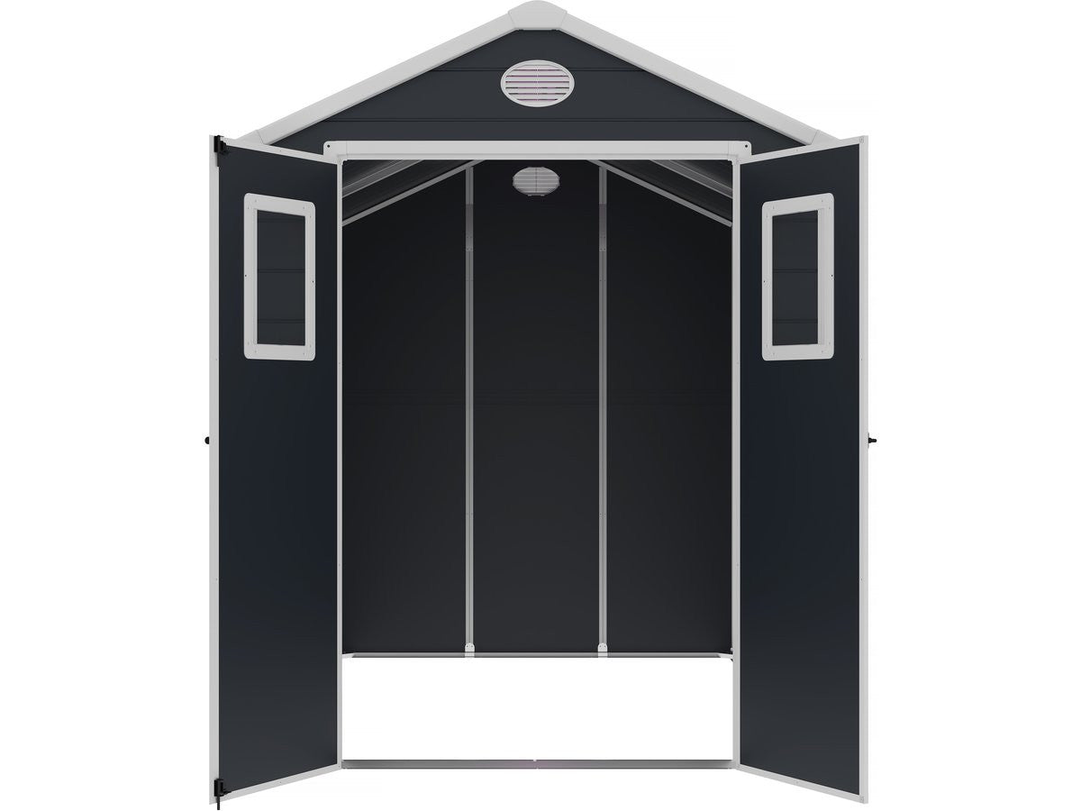 Casetta da giardino in resina "Texas" - 5,23 m² - Kit di ancoraggio incluso - Antracite