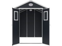 Casetta da giardino in resina "Texas" - 5,23 m² - Kit di ancoraggio incluso - Antracite