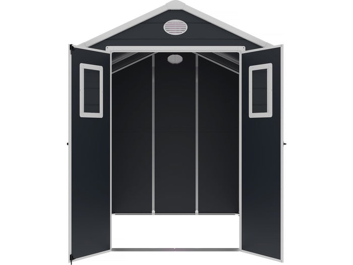 Casetta da giardino in resina "Texas" - 5,23 m² - Kit di ancoraggio incluso - Antracite