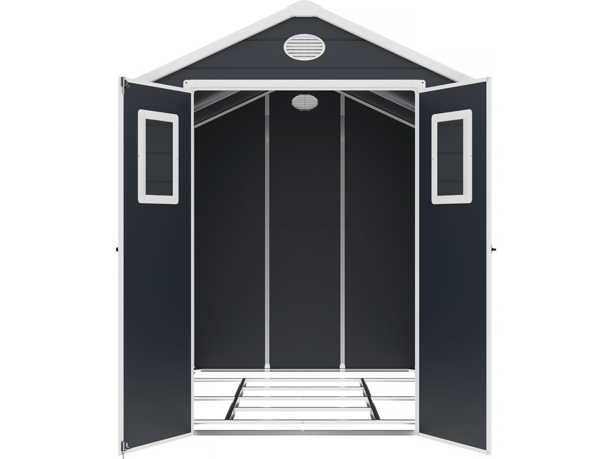 Casetta da giardino in resina "Texas" - 5,23 m² - Kit di ancoraggio incluso - Antracite