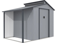 Capanno da giardino in metallo con pergola "Madras" - 5,64 m² -  Grigio