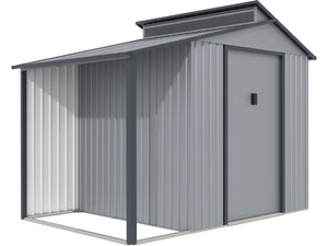 Capanno da giardino in metallo con pergola "Madras" - 5,64 m² -  Grigio