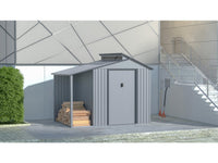 Capanno da giardino in metallo con pergola "Madras" - 5,64 m² -  Grigio