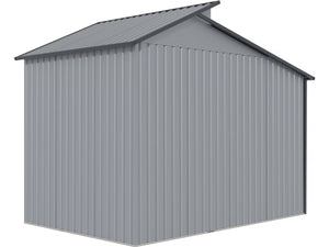 Capanno da giardino in metallo con pergola "Madras" - 5,64 m² -  Grigio