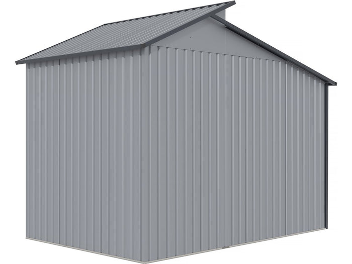 Capanno da giardino in metallo con pergola "Madras" - 5,64 m² -  Grigio