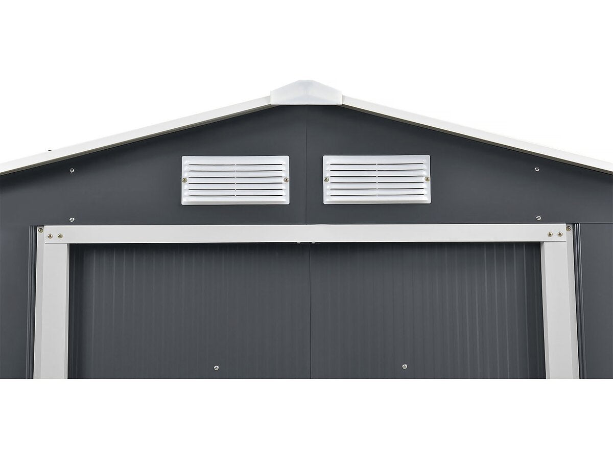 Capanno da giardino in metallo - "Vegas"- 15 m² con grondaia e serbatoio per il recupero dell'acqua