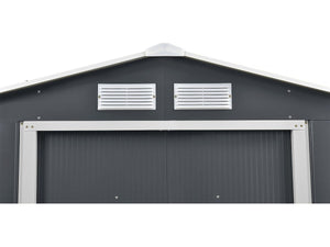 Capanno da giardino in metallo - "Vegas"- 15 m² con grondaia e serbatoio per il recupero dell'acqua