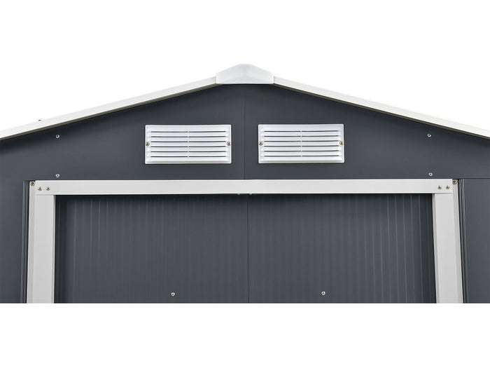 Capanno da giardino in metallo - "Vegas"- 15 m² con grondaia e serbatoio per il recupero dell'acqua