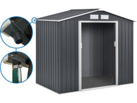 Capanno da giardino in metallo - "Vegas" - 2,7 m² con grondaia