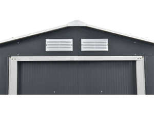 Capanno da giardino in metallo - "Vegas" - 7,06 m² con grondaia e serbatoio per il recupero dell'acqua