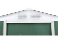 Capanno da giardino in metallo - "Rosas " - 10,85 m² con serbatoio per il recupero dell'acqua e grondaia