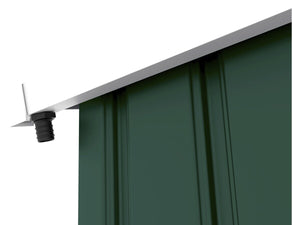 Capanno da giardino in metallo - "Rosas " - 4,07 m² con serbatoio per il recupero dell'acqua e grondaia