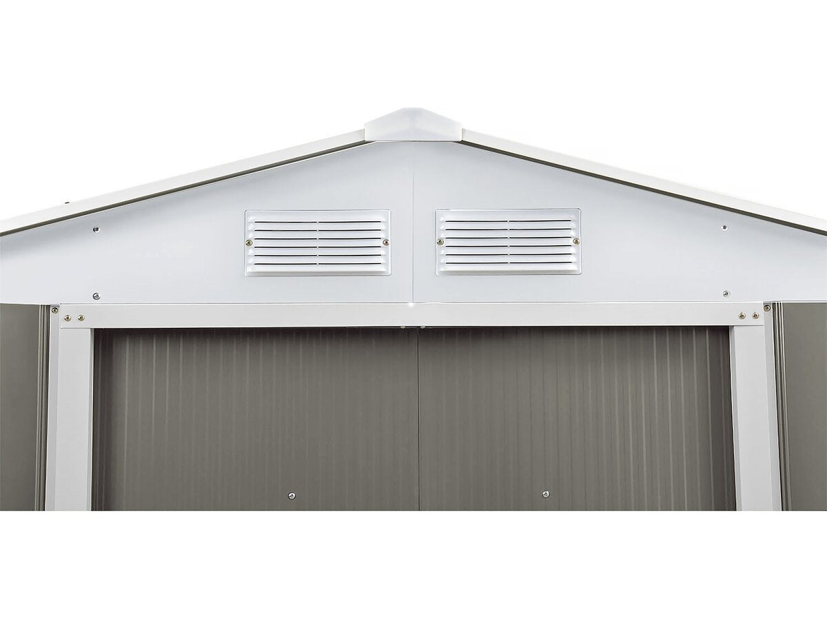 Capanno da giardino in metallo "Dallas" - 12,99 m² con grondaia e serbatoio per il recupero dell'acqua