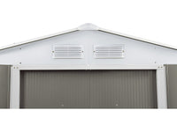 Capanno da giardino in metallo "Dallas" - 12,99 m² con grondaia e serbatoio per il recupero dell'acqua