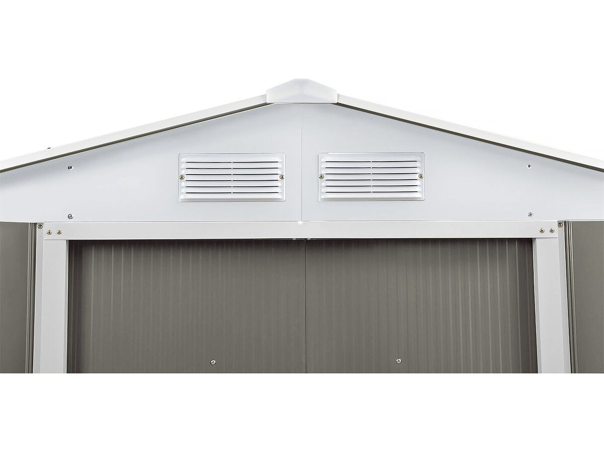 Capanno da giardino in metallo "Dallas" - 15,16 m² con grondaia e serbatoio per il recupero dell'acqua