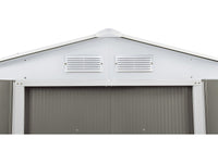 Capanno da giardino in metallo "Dallas" - 15,16 m² con grondaia e serbatoio per il recupero dell'acqua