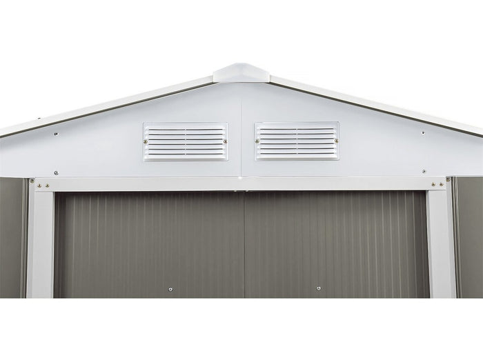 Capanno da giardino in metallo "Dallas" - 15,16 m² con grondaia e serbatoio per il recupero dell'acqua