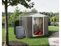 Casetta da giardino in metallo "Dallas" - 4,07 m² con grondaia e collettore d'acqua