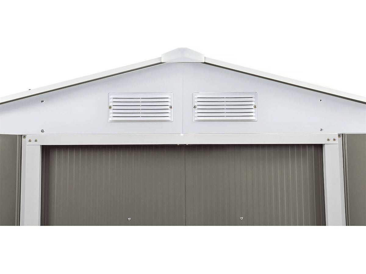 Capanno da giardino in metallo "Dallas"- 8,84 m² con grondaia e serbatoio per il recupero dell'acqua