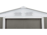 Capanno da giardino in metallo "Dallas"- 8,84 m² con grondaia e serbatoio per il recupero dell'acqua