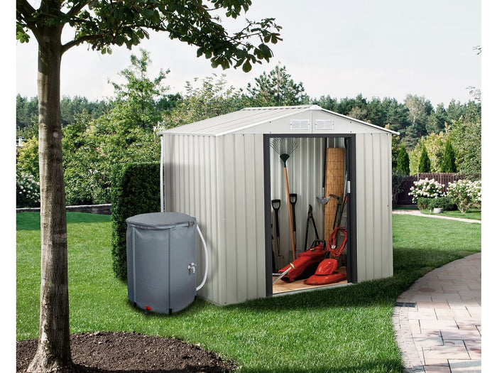 Casetta da giardino in metallo "Nebraska" - 4,07 m² con grondaia e collettore d'acqua