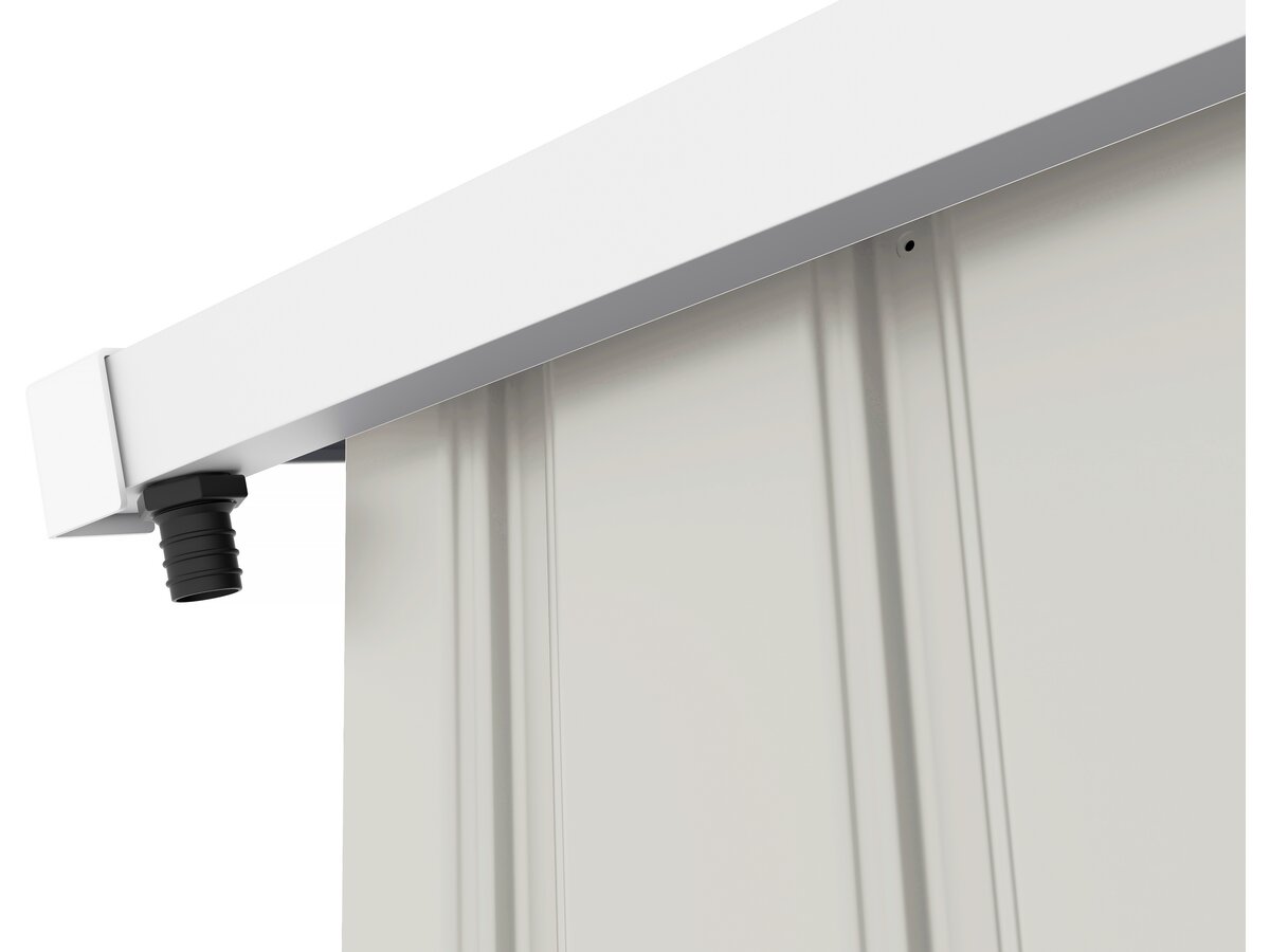 Casetta da giardino in metallo "Nebraska" - 4,07 m² con grondaia e collettore d'acqua