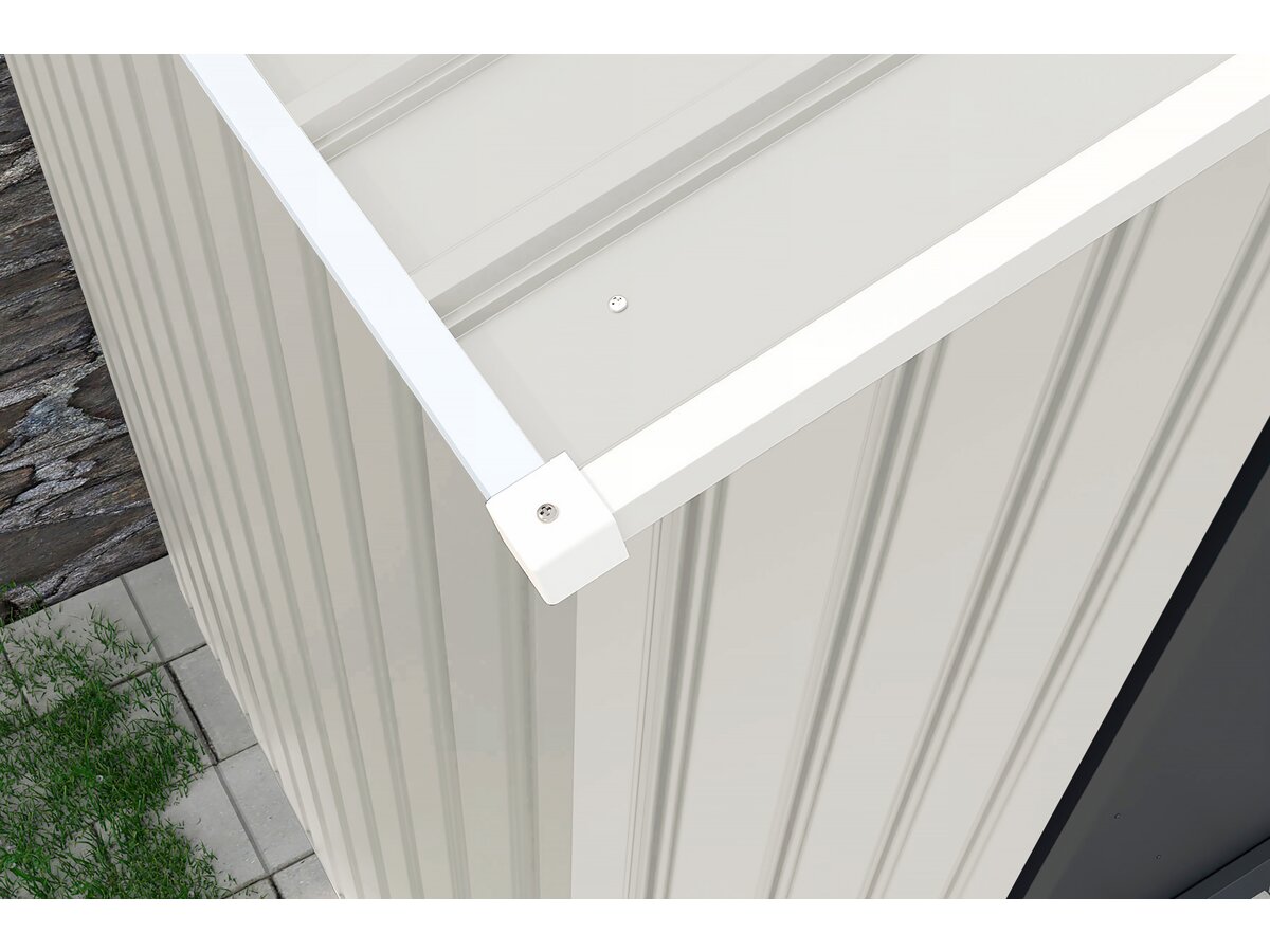 Casetta da giardino in metallo "Nebraska" - 4,07 m² con grondaia e collettore d'acqua