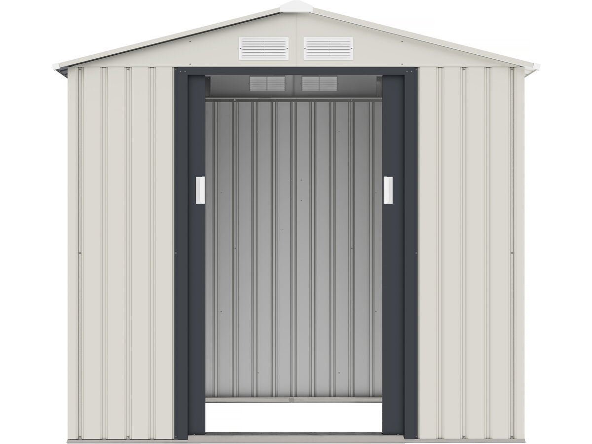 Casetta da giardino in metallo "Nebraska" - 4,07 m² con grondaia e collettore d'acqua