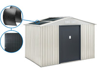 Casetta da giardino in metallo Nebraska - 5,29 m² con pannelli solari