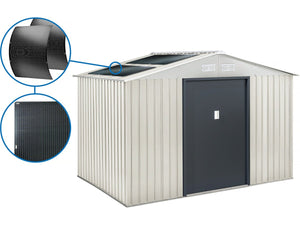 Casetta da giardino in metallo Nebraska - 5,29 m² con pannelli solari