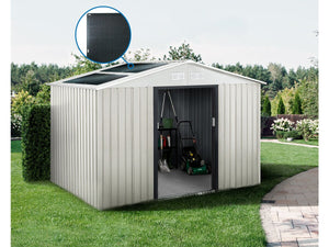 Casetta da giardino in metallo Nebraska - 5,29 m² con pannelli solari