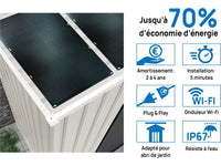 Casetta da giardino in metallo Nebraska - 5,29 m² con pannelli solari