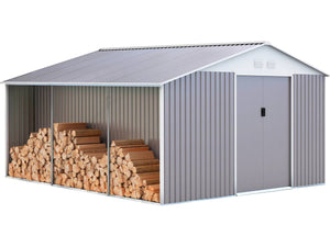 Capanno da giardino in metallo "Dallas" 15,16m²  con copri legna