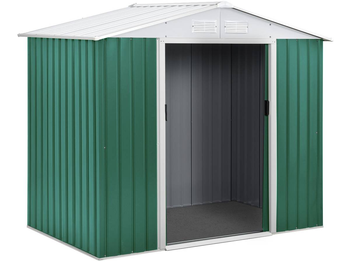 Capanno da giardino in metallo "Rosas" 2,71 m² con riparo legna