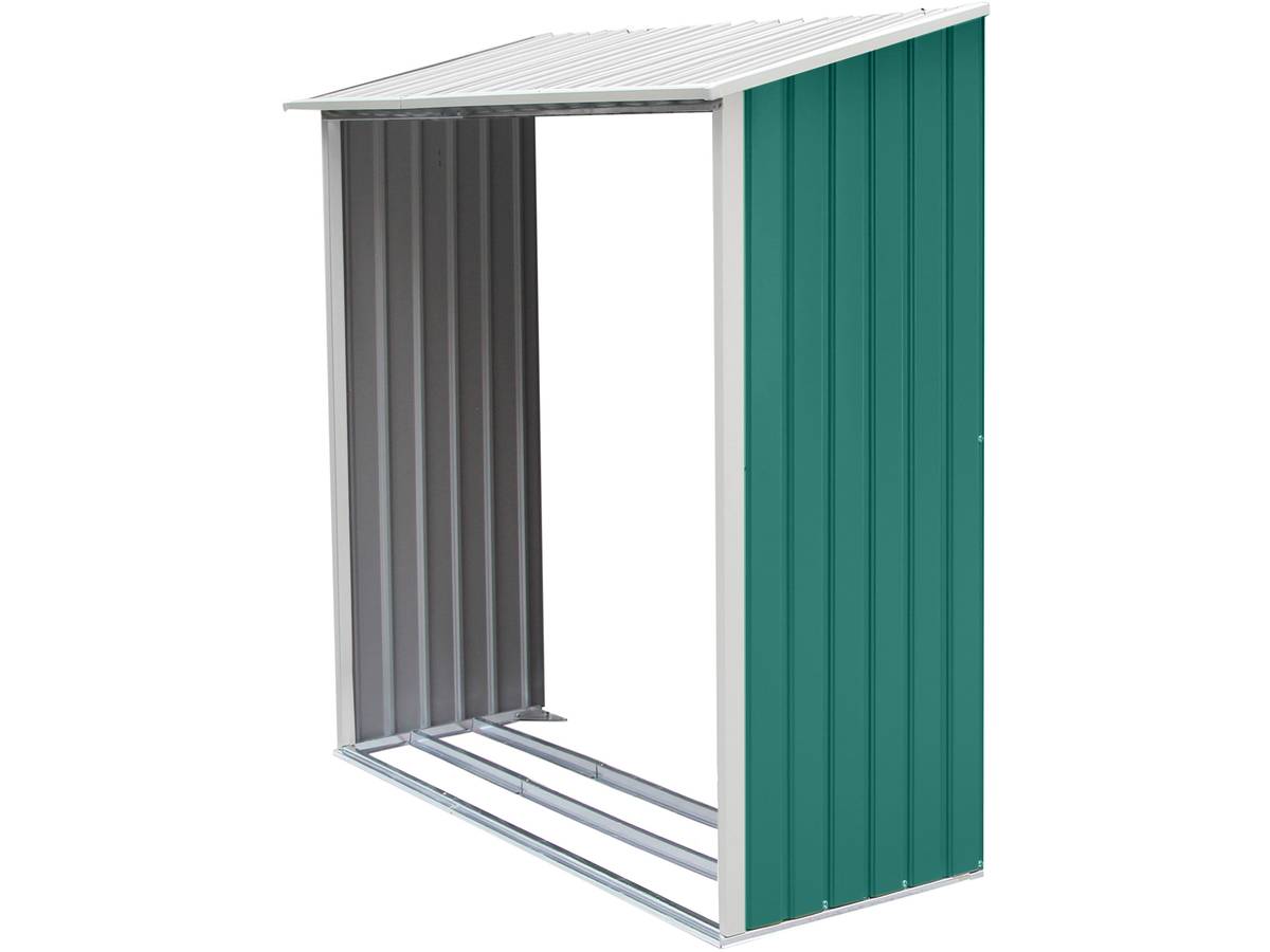 Capanno da giardino in metallo "Rosas" 4,07 m² con riparo legna