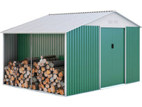 Capanno da giardino in metallo "Rosas" 10.85 m con riparo legna