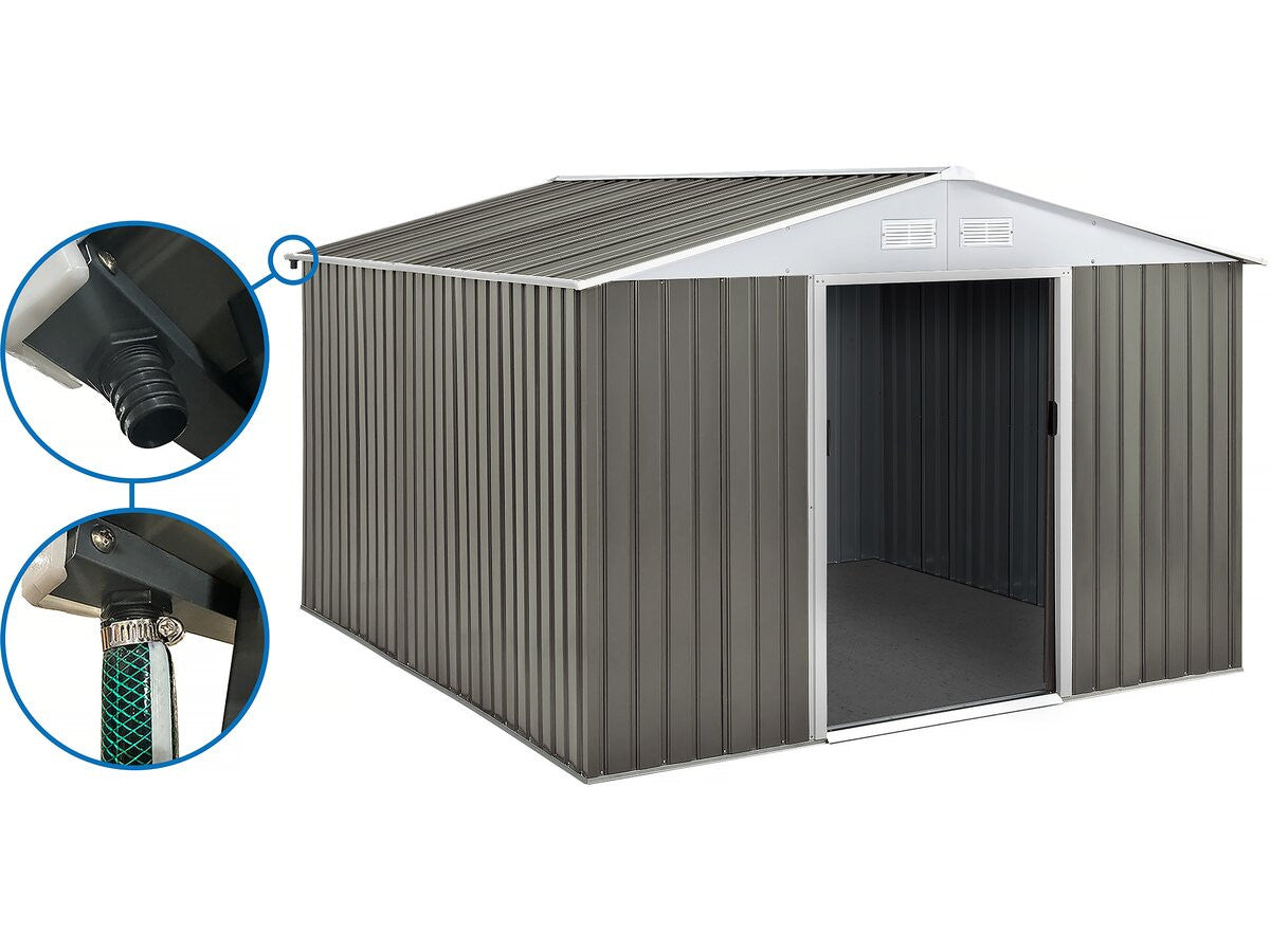 Capanno da giardino in metallo "Dallas" - 12,99 m² con grondaia