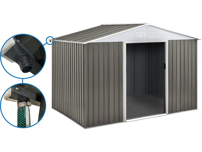Capanno da giardino in metallo "Dallas" - 8,84 m² con grondaia