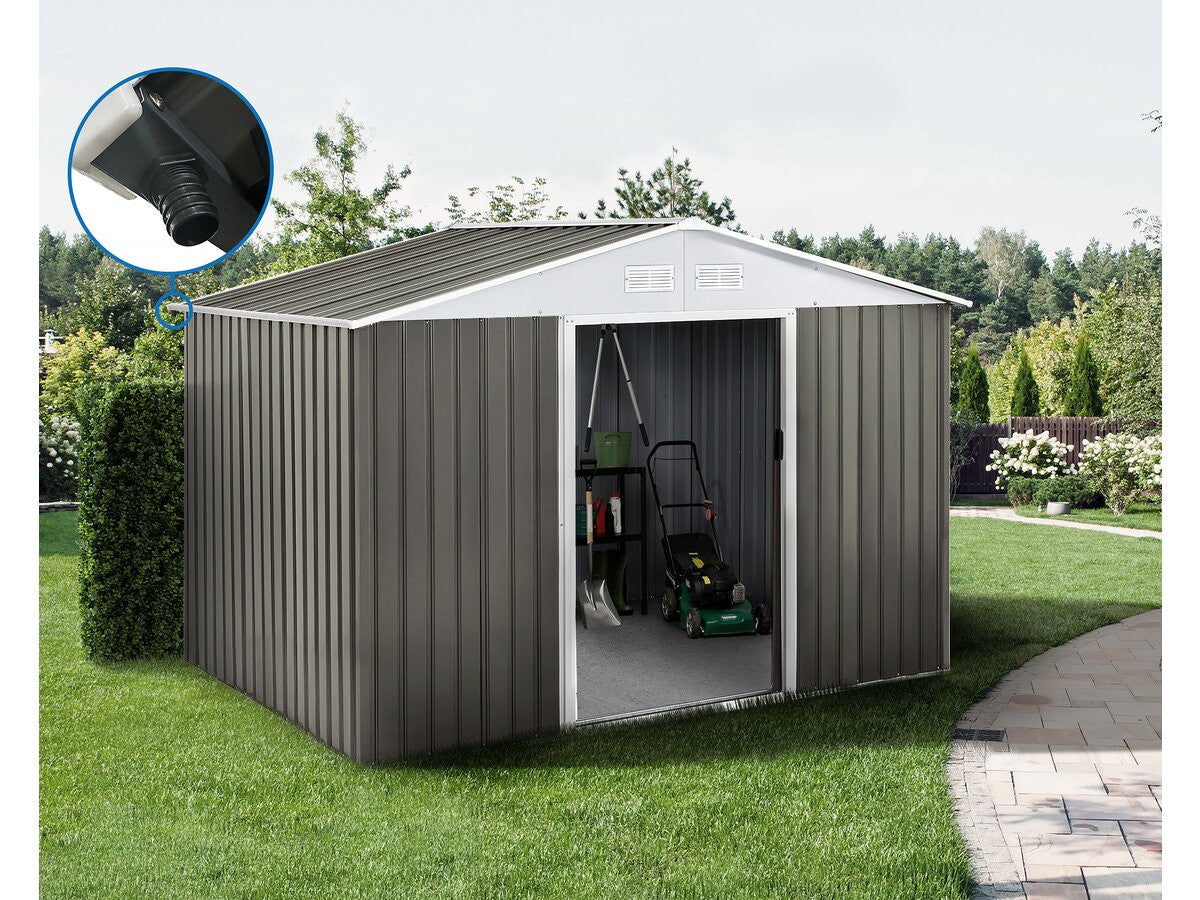 Capanno da giardino in metallo "Dallas" - 8,84 m² con grondaia